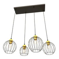 Emibig NANDO 4-lichts hanglamp - Zwart goud metaal