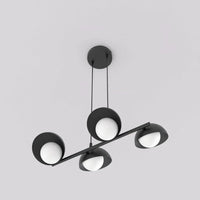Emibig BOOM 4-lichts hanglamp - Zwart met witte bollen
