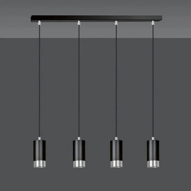 FUMIKO 4-lichts balkhanglamp - Zwart chroom