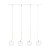 Emibig GLAM 4-lichts hanglamp - Wit glas - Wit frame