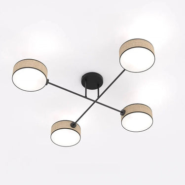 MAGA 4-lichts plafondlamp - Rattan kappen