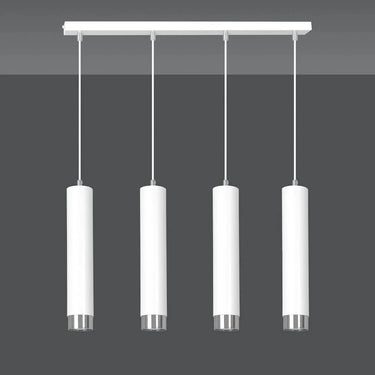 KIBO 4-lichts hanglamp - Wit met chroom details