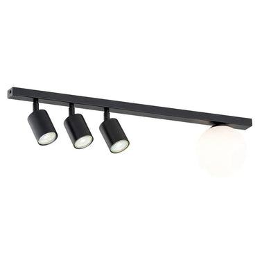BASTER 4-lichts plafondlamp - Zwart met wit glas