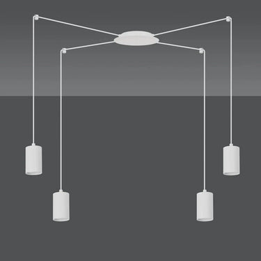 TRAKER 4-lichts hanglamp - Wit frame