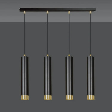 KIBO 4-lichts hanglamp - Zwart goud