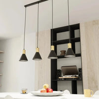 Emibig PINK 4-lichts balkhanglamp - Zwart met goud - Mooier Thuis