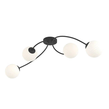 VIBRA 4-lichts plafondlamp - Wit glas