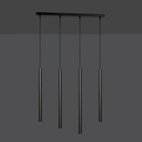 Emibig SELTER 4-lichts hanglamp - Zwart buisframe