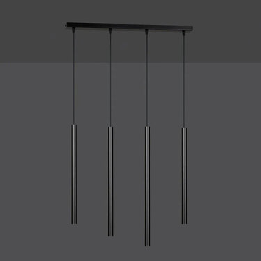 SELTER 4-lichts hanglamp - Zwart buisframe