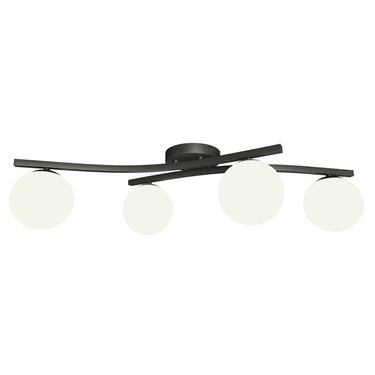 OPUS 4-lichts plafondlamp – Wit/zwart