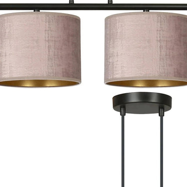 HILDE 4-lichts balkhanglamp - Roze fluweel kappen