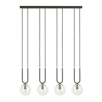 Emibig GLAM 4-lichts hanglamp - Helder glas