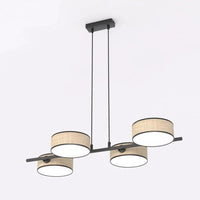Emibig DRUMZ 4-lichts hanglamp - Rotan kappen