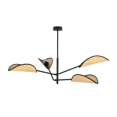 VENE 4-lichts hanglamp - Zwart rotan