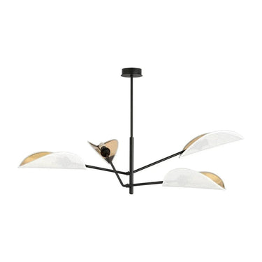 VENE 4-lichts hanglamp - Wit met goud accent