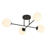 Emibig ROMA 4-lichts plafondlamp - Wit glas - Zwart frame - Mooier Thuis