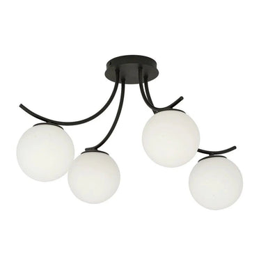 BOSTON 4-lichts plafondlamp - Wit glas
