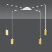 Emibig TRAKER 4-lichts hanglamp - Wit/goud frame