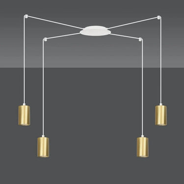 TRAKER 4-lichts hanglamp - Wit/goud frame