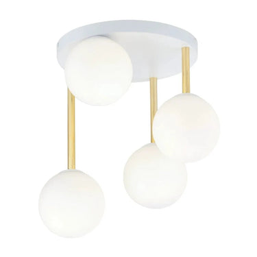 DOLCE 4-lichts plafondlamp - Wit & goud