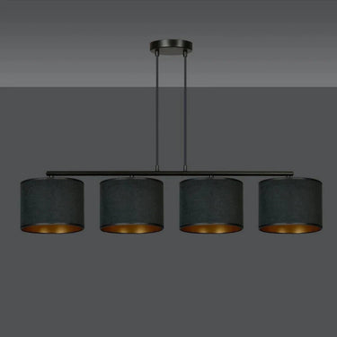 HILDE 4-lichts hanglamp - Zwart fluweel