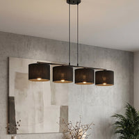 Eco hanglamp textiel 4-lichts zwart