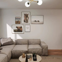 Emibig MAGNUM 4-lichts plafondlamp - Wit glas - Zwart-goud frame - Mooier Thuis