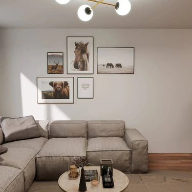 MAGNUM 4-lichts plafondlamp - Wit glas - Zwart-goud frame