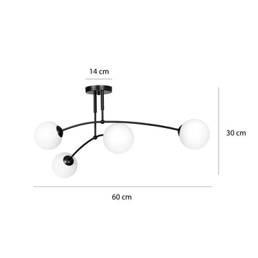 PREGOS 4-lichts plafondlamp – Wit