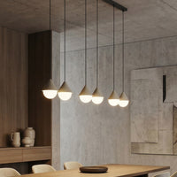 Giro hanglamp wit glas 4-lichts mokka