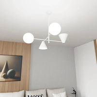 Emibig HERMES 4-lichts hanglamp - Wit glas - Wit frame - Mooier Thuis