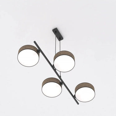 DRUMZ 4-lichts hanglamp - Bruin textiel