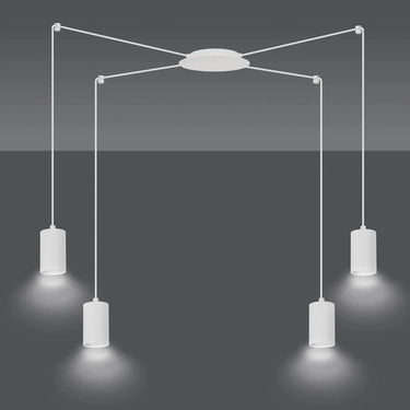 TRAKER 4-lichts hanglamp - Wit frame
