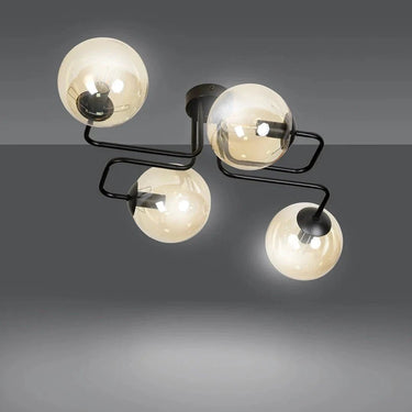 BRENDI 4-lichts plafondlamp - Amber glas