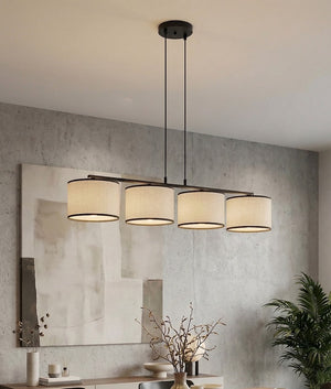 Eco hanglamp textiel 4-lichts grijs