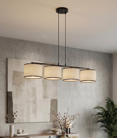 Eco hanglamp textiel 4-lichts grijs