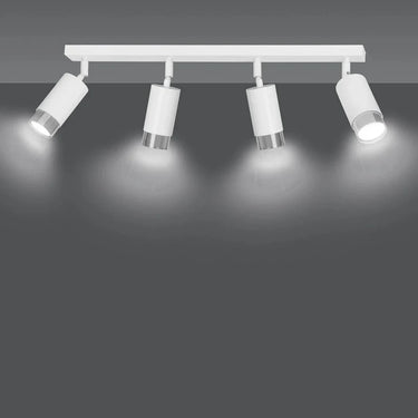 HIRO 4-lichts plafondlamp - Wit chroom