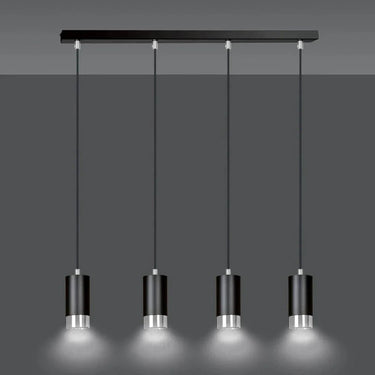 FUMIKO 4-lichts balkhanglamp - Zwart chroom