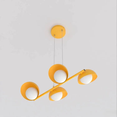 BOOM 4-lichts hanglamp - Oranje frame
