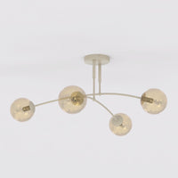 Pregos plafondlamp amber glas 4-lichts amber