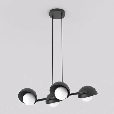 BOOM 4-lichts hanglamp - Zwart met witte bollen