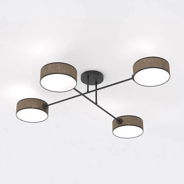 MAGA 4-lichts plafondlamp - Bruin textiel