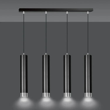 KIBO 4-lichts balkhanglamp - Zwart chroom