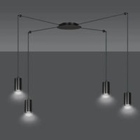 Emibig TRAKER 4-lichts hanglamp - Zwart frame - Mooier Thuis