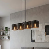 Lux hanglamp 4-lichts zwart hanglamp met lampenkap - sfeervol in een Industrieel interieur