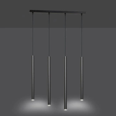 SELTER 4-lichts hanglamp - Zwart buisframe