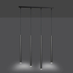 SELTER 4-lichts hanglamp - Zwart buisframe
