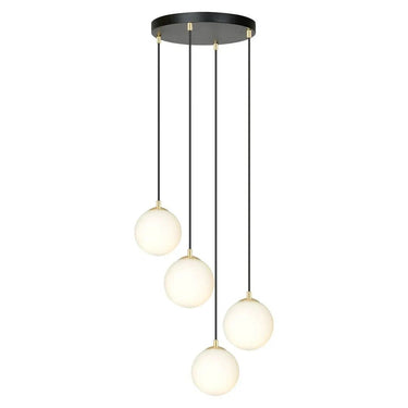 ROYAL 4-lichts hanglamp – Wit/zwart