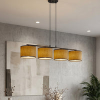 Eco hanglamp textiel 4-lichts bruin