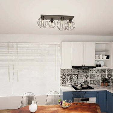 NEST 4-lichts plafondlamp - Zwart frame
